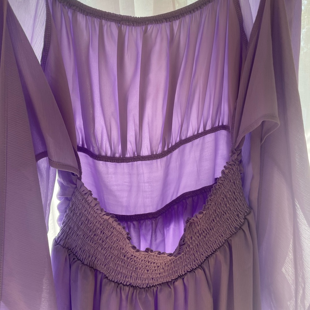 Elegant Purple Sheer Dress